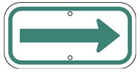 Single Green Arrow - 12x6-inch